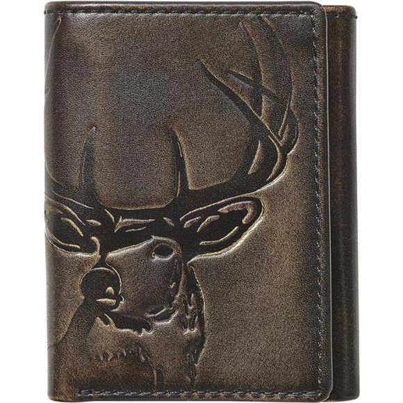 Trifold Wallet For MenHand Burnished Full Grain LeatherSpacious Mens